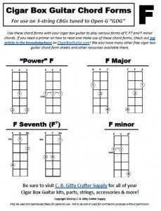 F Chord Forms for Cigar Box Guitar PDF