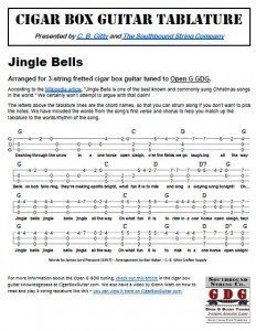 Jingle Bells Cigar Box Guitar Tablature PDF