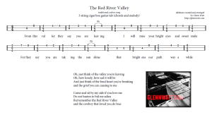 Red River Valley - MELODY AND CHORDS Version. Click the image above to view the printable sheet.