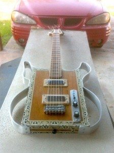 Michael Van Slyke's Aluminum Frame Cigar Box Guitar