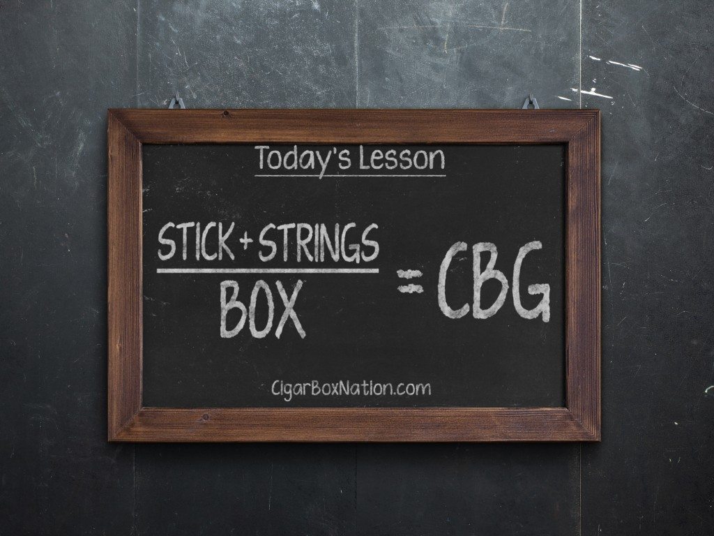 Stick + Strings over Box = CBG