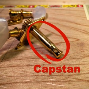 capstan on an open gear tuner