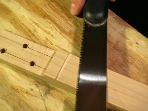 make shallow cuts at the nut line