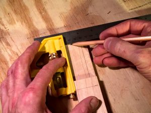 map the headstock for the tuning pegs