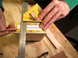 measure down 3/4" (19mm) from box lid