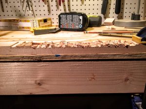 the chiseled notch in the cigar box guitar neck