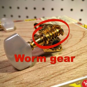 worm gear on an open gear tuner