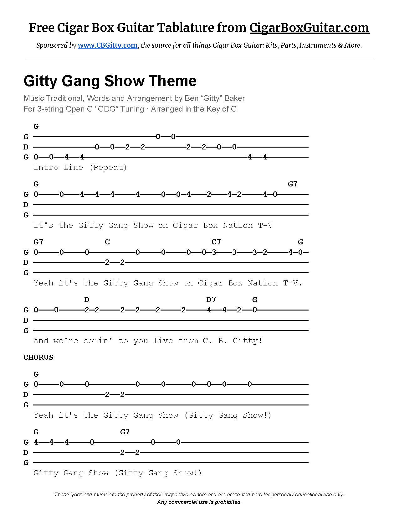 The Gitty Gang Show Theme Song