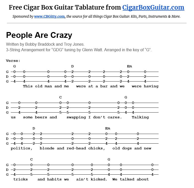 people are crazy chords