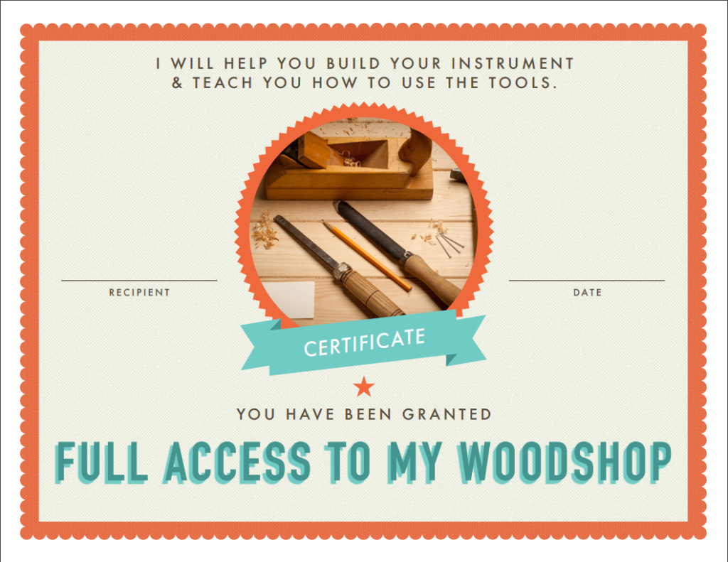 Free Woodshop Certificate Download